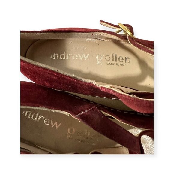 Vintage Andrew Geller Burgundy Suede T Strap Mod Pumps. From 60-70s, Size 8.5 N. - Picture 12 of 12